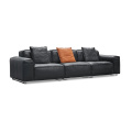 Italian minimalist living room 7 seater leather sofas